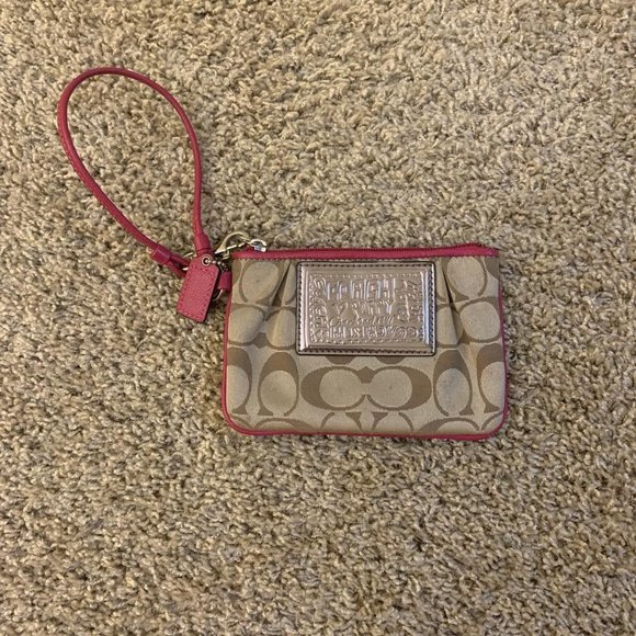 Coach Handbags - Hot pink and brown beige Coach poppy wallet